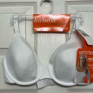 Warner's White Invisible Under T-Shirts Bra